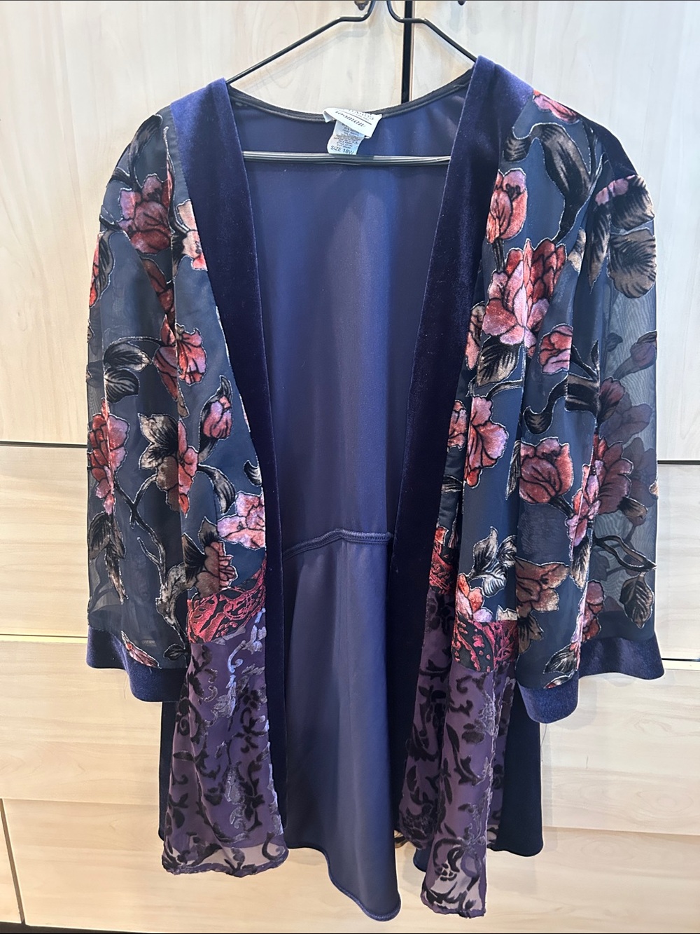 R&M Richards Navy Open Jacket with Purple Accents.  Size 18W